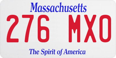 MA license plate 276MX0