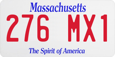MA license plate 276MX1