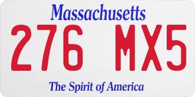 MA license plate 276MX5