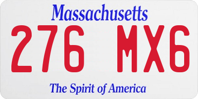 MA license plate 276MX6