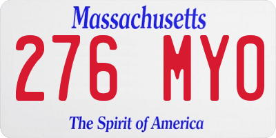 MA license plate 276MY0