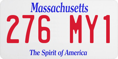 MA license plate 276MY1