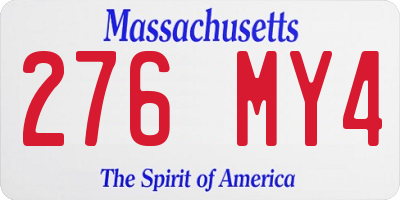 MA license plate 276MY4