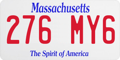 MA license plate 276MY6