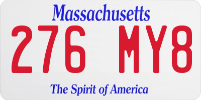 MA license plate 276MY8