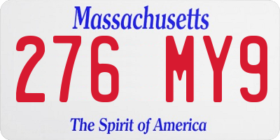 MA license plate 276MY9