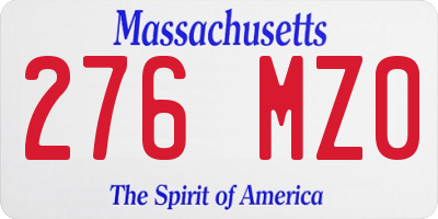 MA license plate 276MZ0