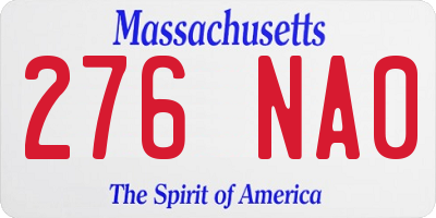 MA license plate 276NA0