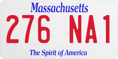 MA license plate 276NA1