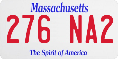 MA license plate 276NA2