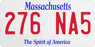 MA license plate 276NA5