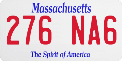 MA license plate 276NA6