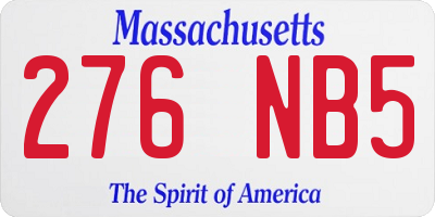 MA license plate 276NB5
