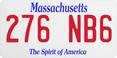 MA license plate 276NB6