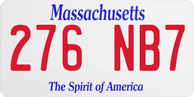 MA license plate 276NB7