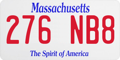 MA license plate 276NB8