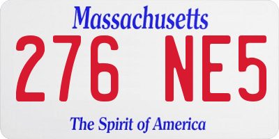 MA license plate 276NE5