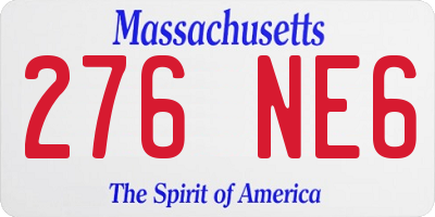 MA license plate 276NE6