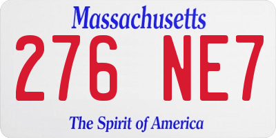 MA license plate 276NE7
