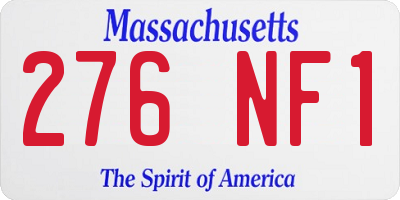 MA license plate 276NF1