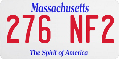 MA license plate 276NF2