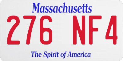MA license plate 276NF4