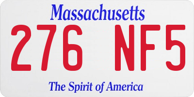 MA license plate 276NF5
