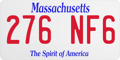 MA license plate 276NF6