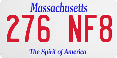 MA license plate 276NF8