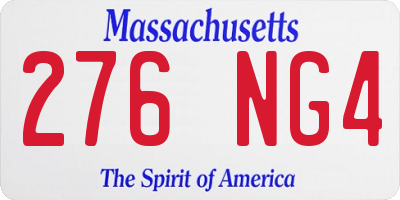 MA license plate 276NG4