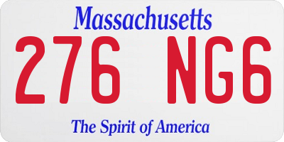 MA license plate 276NG6