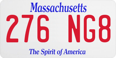 MA license plate 276NG8