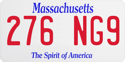 MA license plate 276NG9