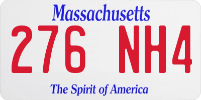 MA license plate 276NH4
