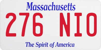MA license plate 276NI0