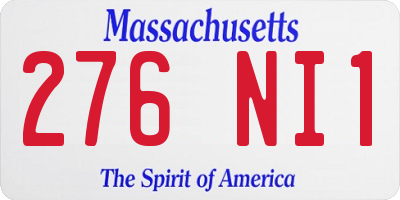 MA license plate 276NI1