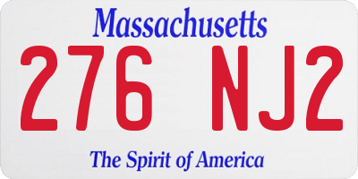 MA license plate 276NJ2
