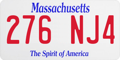 MA license plate 276NJ4
