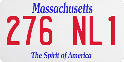 MA license plate 276NL1