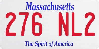 MA license plate 276NL2