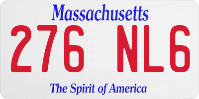 MA license plate 276NL6