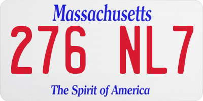 MA license plate 276NL7