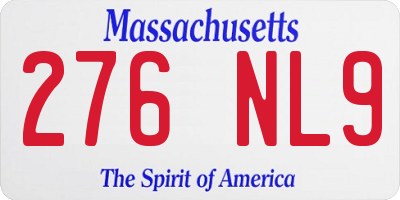 MA license plate 276NL9