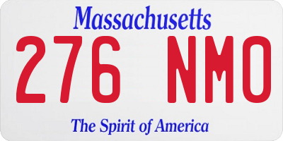 MA license plate 276NM0