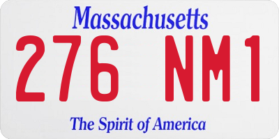 MA license plate 276NM1