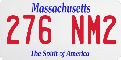 MA license plate 276NM2