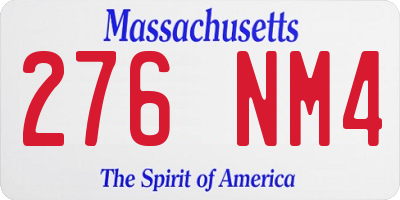 MA license plate 276NM4