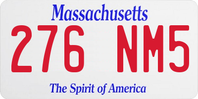 MA license plate 276NM5