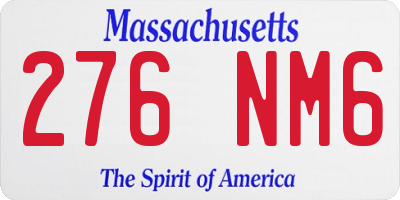 MA license plate 276NM6