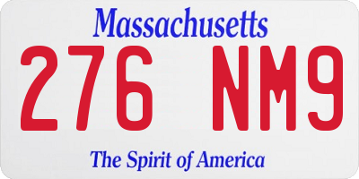MA license plate 276NM9